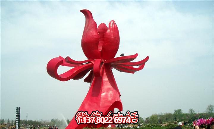 大型紅色不銹鋼雕塑紫荊花，給你的廣場(chǎng)帶來(lái)美景