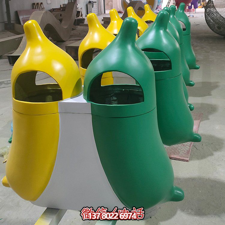 創意玻璃鋼垃圾桶，家庭園林裝飾擺件