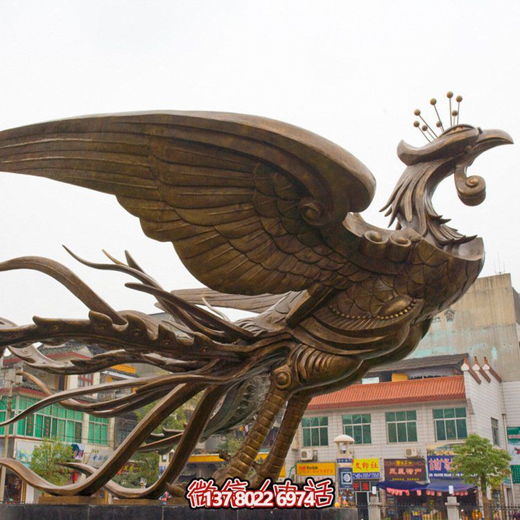 大型鳳凰銅雕擺件，增添廣場氣派