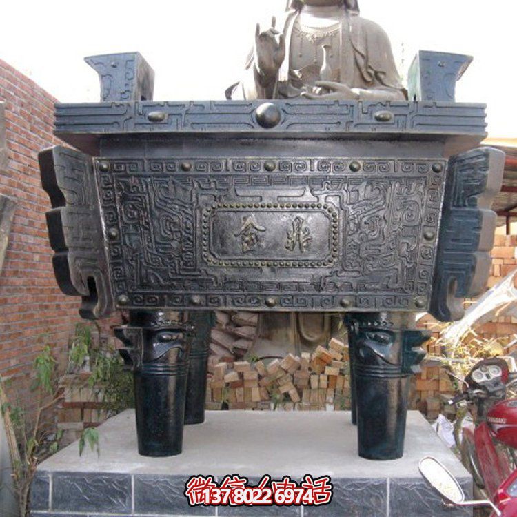 精美佛教用品銅香爐擺件，長方形裝飾家居