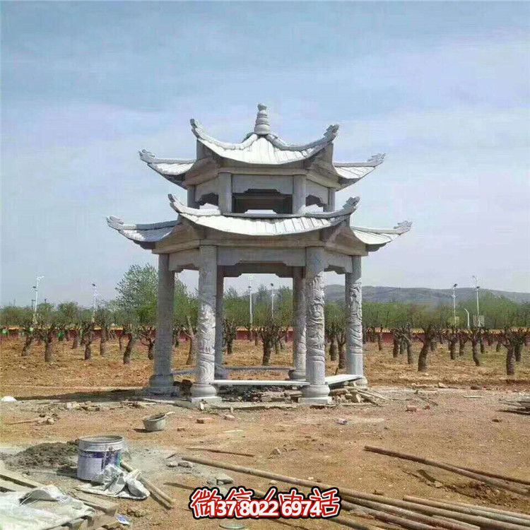雙層雕塑涼亭，為景區、園林、戶外環境提供視覺美感