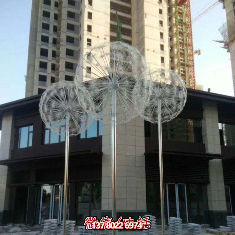 不銹鋼植物景觀(guān)雕塑，點(diǎn)綴商業(yè)酒店