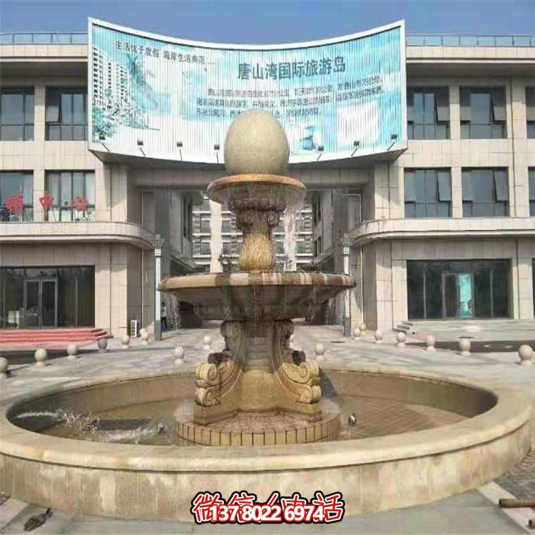 精致石雕噴泉，美化小區、別墅、大理石環境