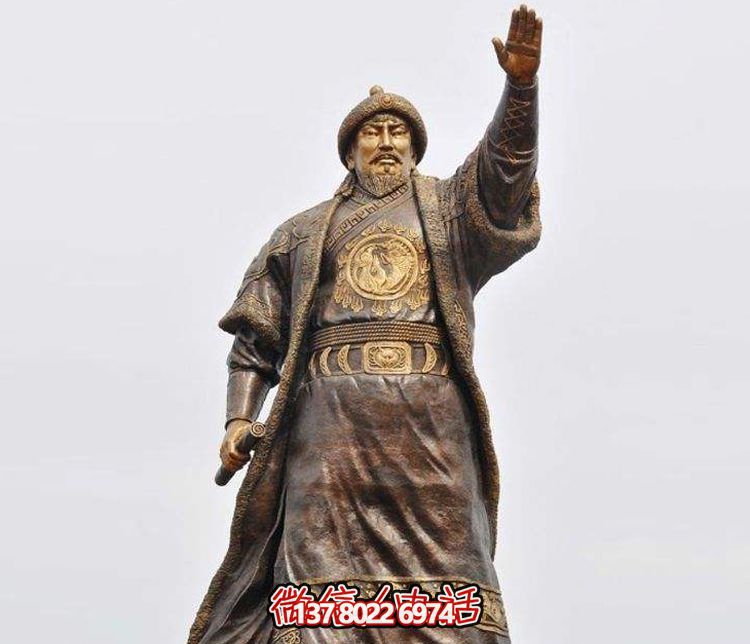 巨大銅雕成吉思汗戶(hù)外廣場(chǎng)雕塑