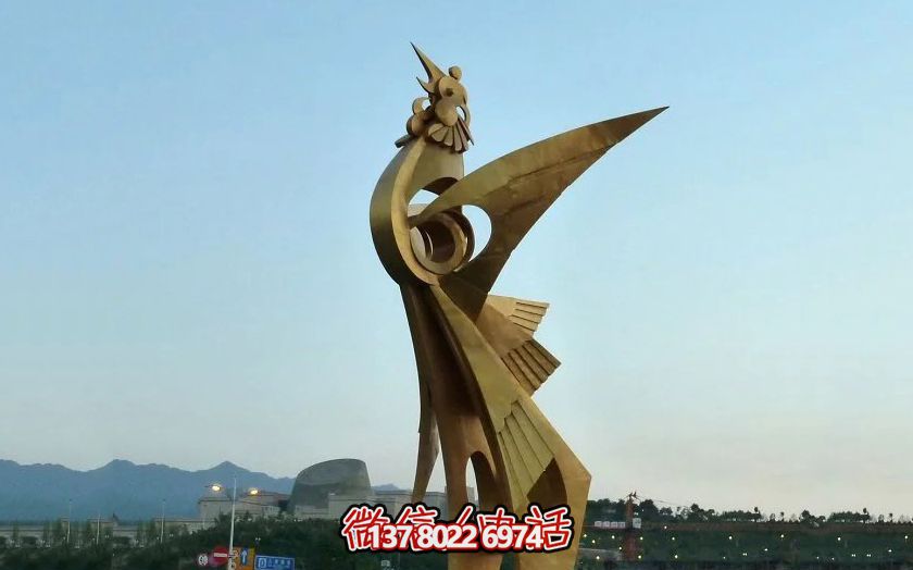 公園景區不銹鋼噴漆烤漆鳳凰雕塑 公園景區不銹鋼噴漆烤漆鳳凰雕塑