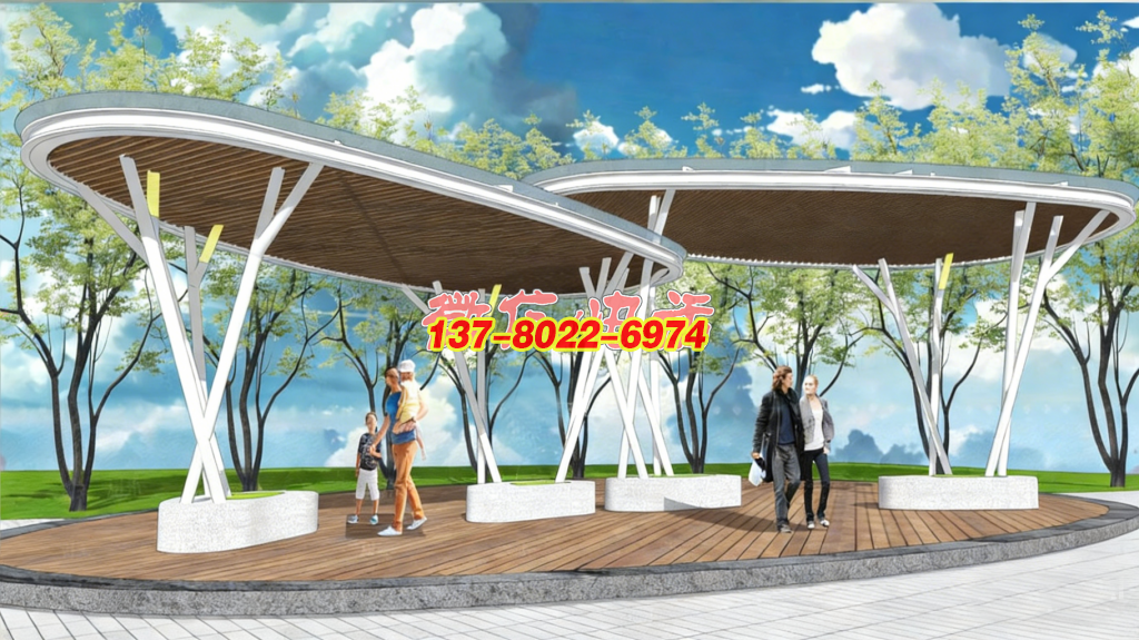 《云棲?林境》—— 雙穹廊架景觀雕塑